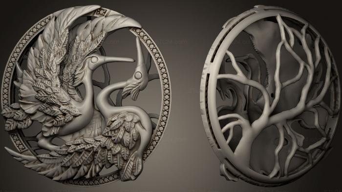 Jewelry (pendant birds, JVLR_0190) 3D models for cnc